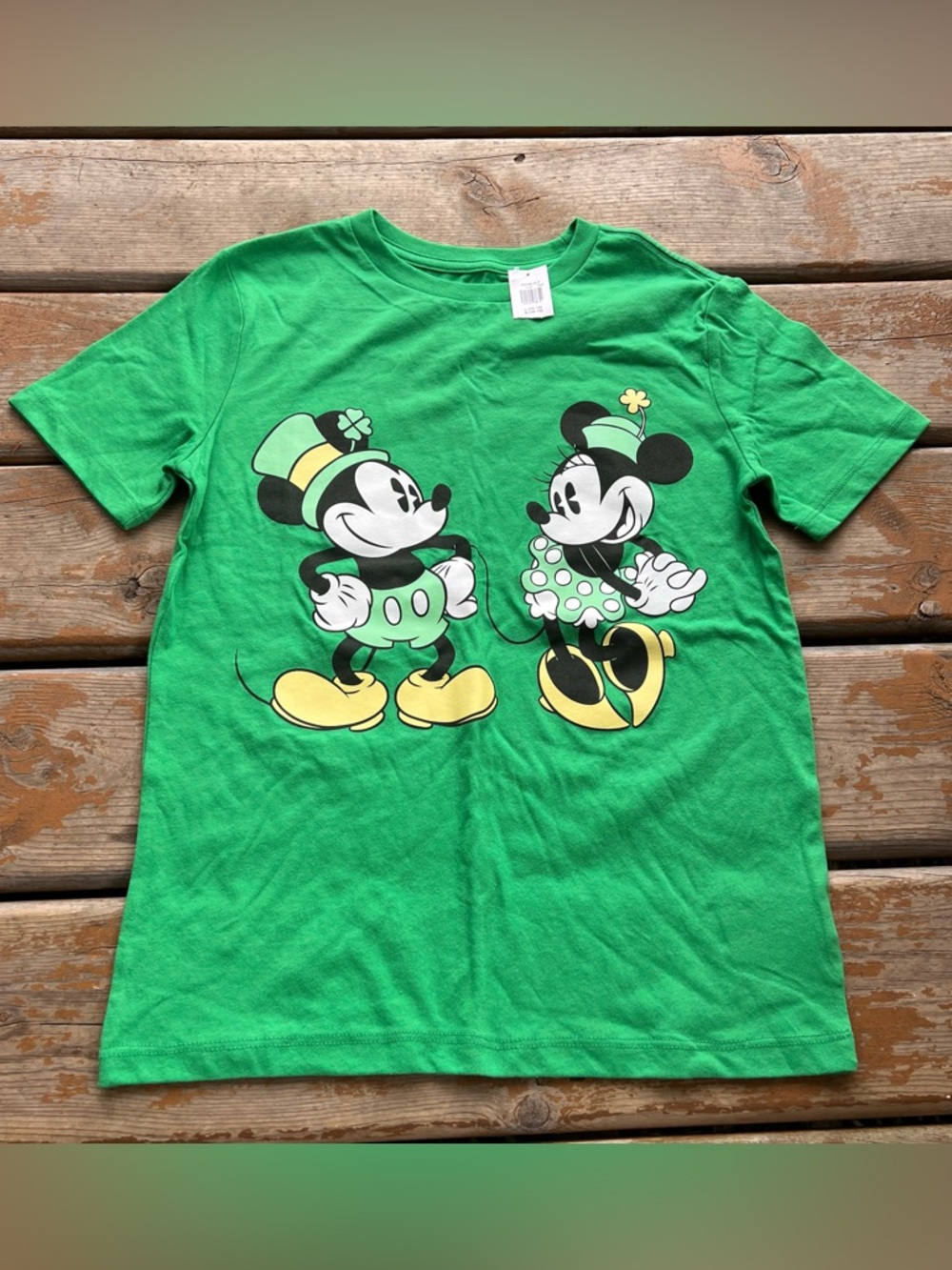 Old Navy St Patrick’s Mickey & Minnie Mouse Short Sleeve Top - Size 10/12 *NEW*